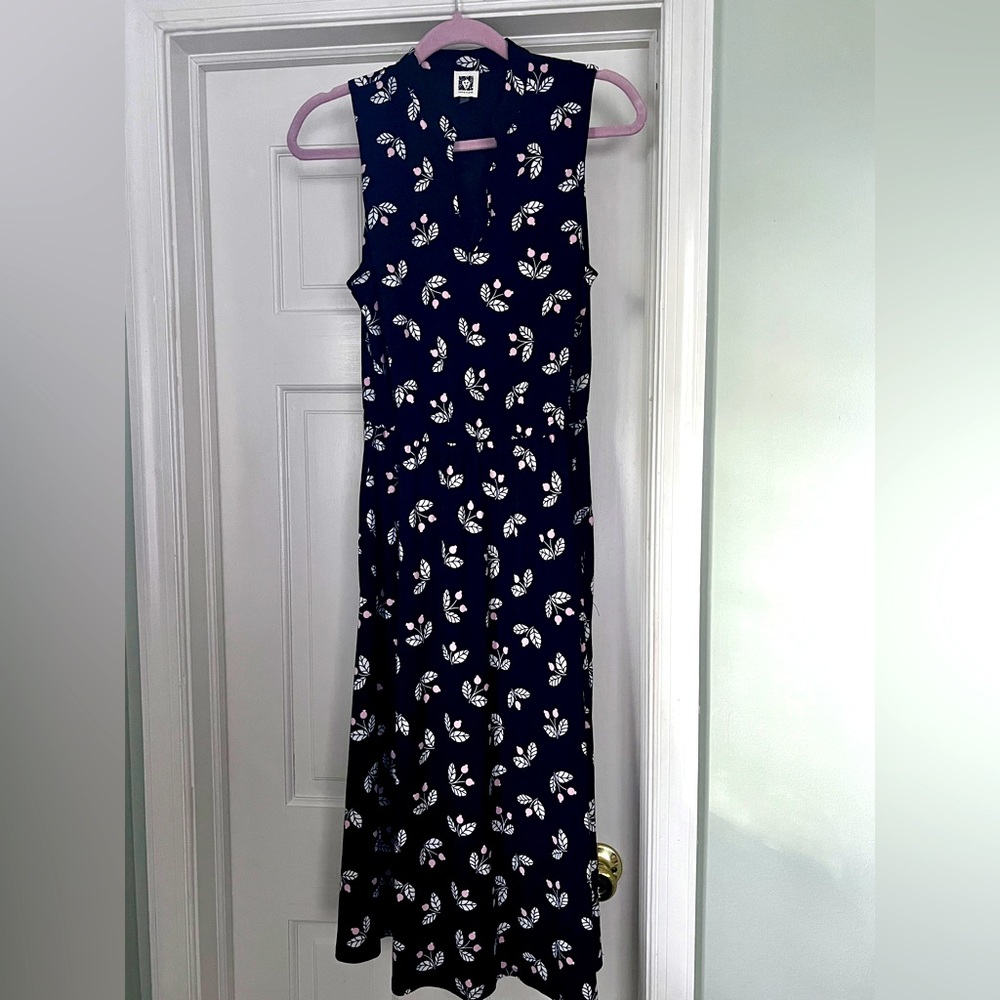 Women’s Anne Klein Dress Sleeveless Black Print Size 8
